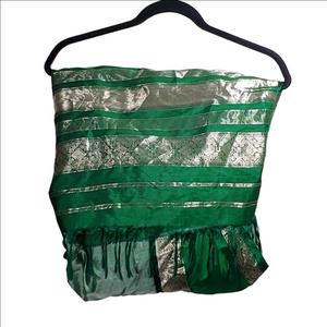 Traditional SAREE Pre - Pleated Light Green, Vibrant Emerald Green & Gold Border